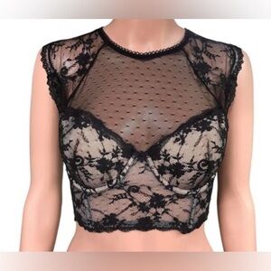 NWOT Victoria's Secret Gorgeous Dobreva black lace bralette top Size 36D